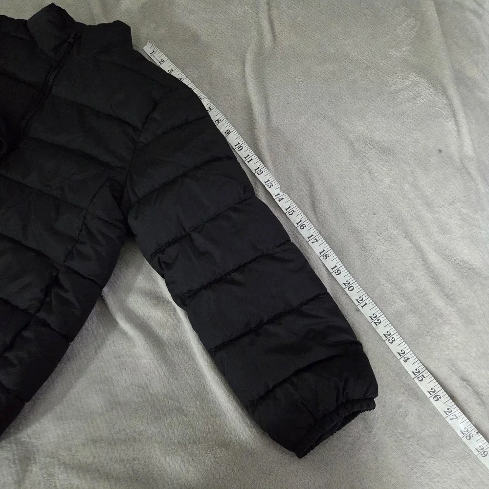 PLACE Jacket Kids 10-12 Black Puffer Quilted Zip Insulated Winter Coat Outerwear